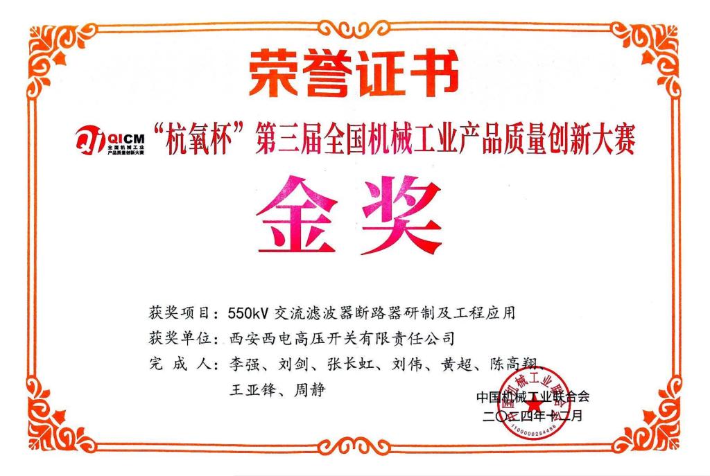声誉时刻 | 尊龙时凯有限获第三届天下机械工业产品质量立异大赛金奖-尊龙时凯